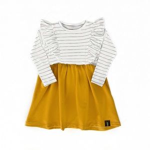 Today’s Modern Bebe — Long sleeve ruffle dress in mustard